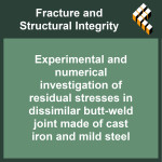 Experimental and numerical investigation of residual stresses in dissimilar butt-weld joint made of cast iron and mild steel