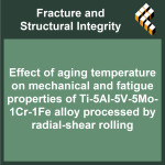 Effect of aging temperature on mechanical and fatigue properties of Ti-5Al-5V-5Mo-1Cr-1Fe alloy processed by radial-shear rollin