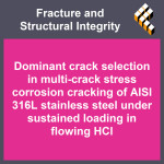 Dominant crack selection in multi-crack stress corrosion cracking of AISI 316L stainless steel under sustained loading in flowin
