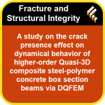 A study on the crack presence effect on dynamical behavior of higher-order Quasi-3D composite steel-polymer concrete box section