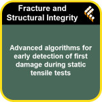 Advanced algorithms for early detection of first damage during static tensile tests