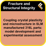 Coupling crystal plasticity and microstructure in SLM manufactured 316L parts: model development and experimental assessment