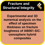 Experimental and 3D numerical analysis on the effect of specimen thickness on fracture toughness of Al6061-SiC-cenosphere hybrid