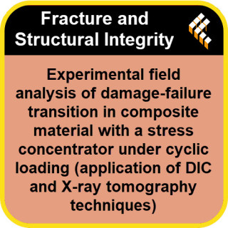 Experimental field analysis of damage-failure transition in composite material with a stress concentrator under cyclic loading (
