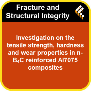 Investigation on the tensile strength, hardness and wear properties in n-B4C reinforced Al7075 composites