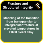 Modeling of the transition from transgranular to intergranular fracture at elevated temperatures in EI698 nickel alloy