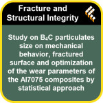 Study on B4C particulates size on mechanical behavior, fractured surface and optimization of the wear parameters of the Al7075 c