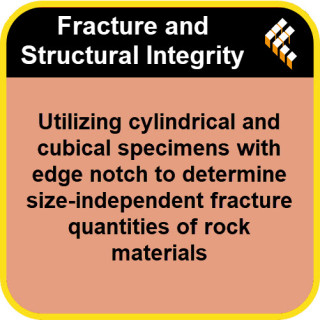 Utilizing cylindrical and cubical specimens with edge notch to determine size-independent fracture quantities of rock materials