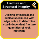 Utilizing cylindrical and cubical specimens with edge notch to determine size-independent fracture quantities of rock materials